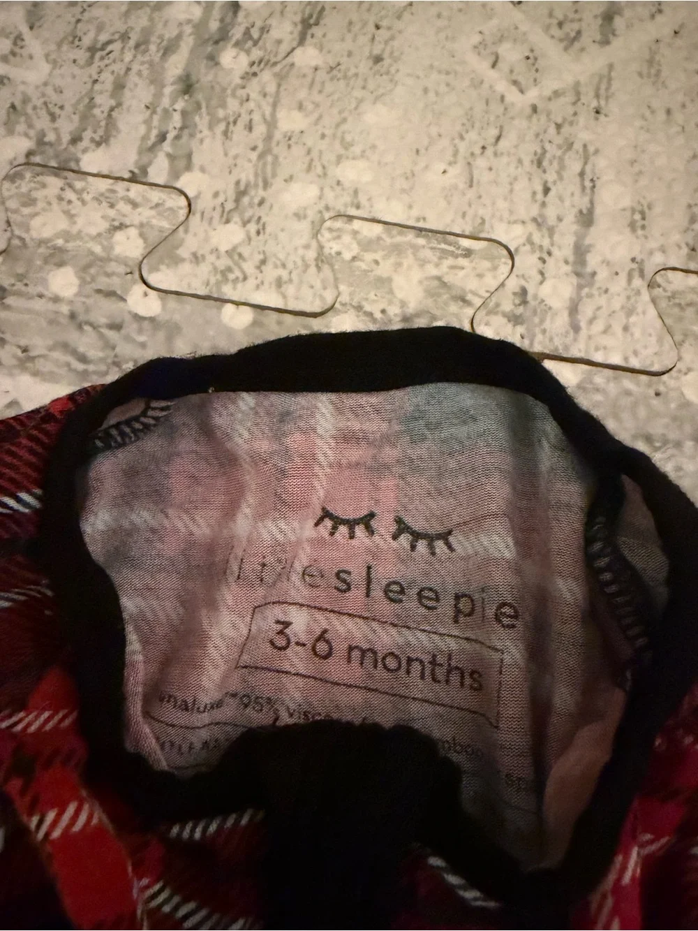 Little Sleepies Plaid Red & Green bamboo 3-6 months